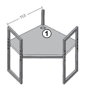 Eckaufbau mit Ablageplatte